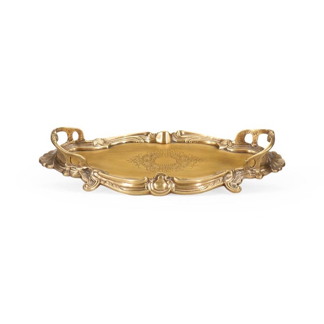Contemporary Wildwood Gallery Tray, Solid Brass & Antique Silver For Sale - Image 3 of 3