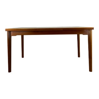 Danish Modern Draw Leaf Teak Dining Table For Sale