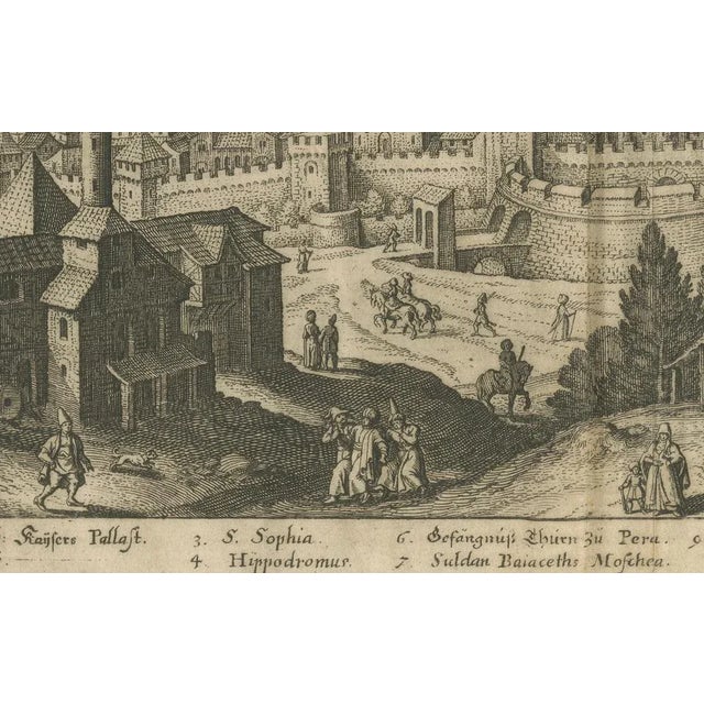 Matthäus Merian the Elder, Constantinople Panorama, 1635, Engraving For Sale - Image 3 of 12