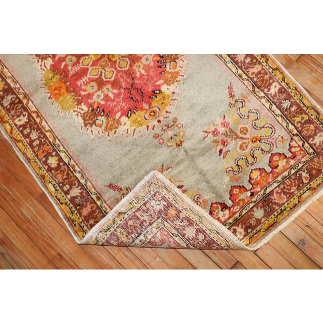 Vintage Turkish Oushak Throw Rug For Sale In New York - Image 6 of 6