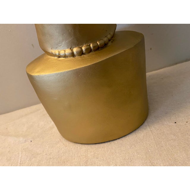 Painted Cast Chalkware Sculpture "The Golden Child" Signed Circa 1994 For Sale - Image 11 of 12