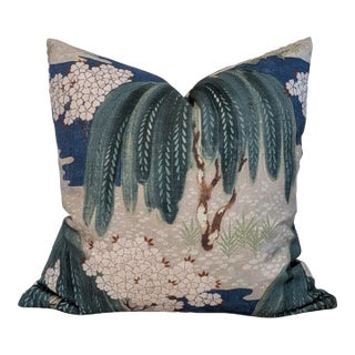 Anna French Willow Tree Pillow in Blue & Green- Single For Sale