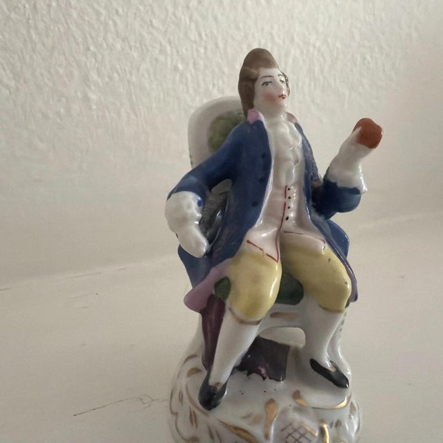 Rococo Two Antique Figurines Made by Sitzendorf In Germany - Late 19th / Early 20th For Sale - Image 3 of 6