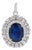 Natural 2.78ct Blue Sapphire & Diamond Cluster Art Deco Pendant in 14k Gold For Sale