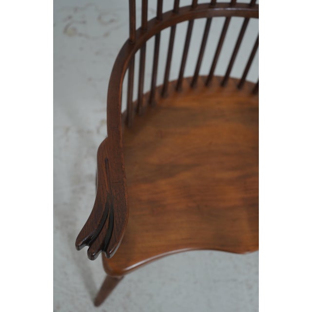 Brown Pair of Frederick Duckloe Colonial Cherry & Oak Windsor Chairs For Sale - Image 8 of 18