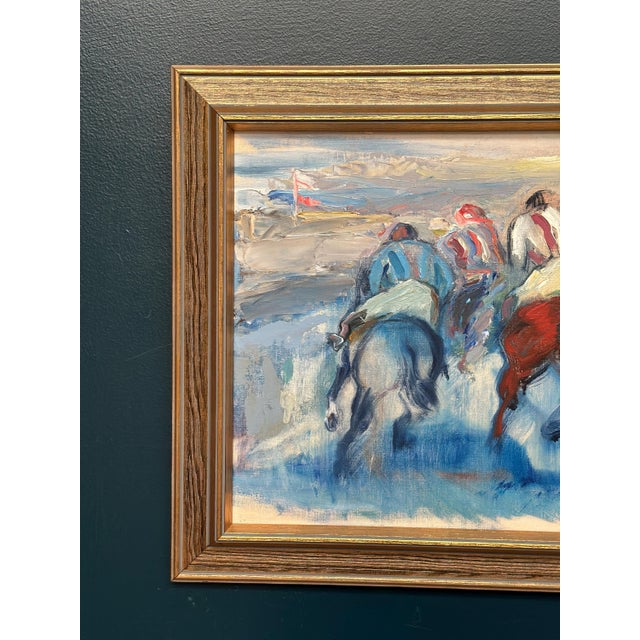 Richard Ingelsson, Jockeys, 1975, Oil on Canvas, Framed For Sale - Image 11 of 18