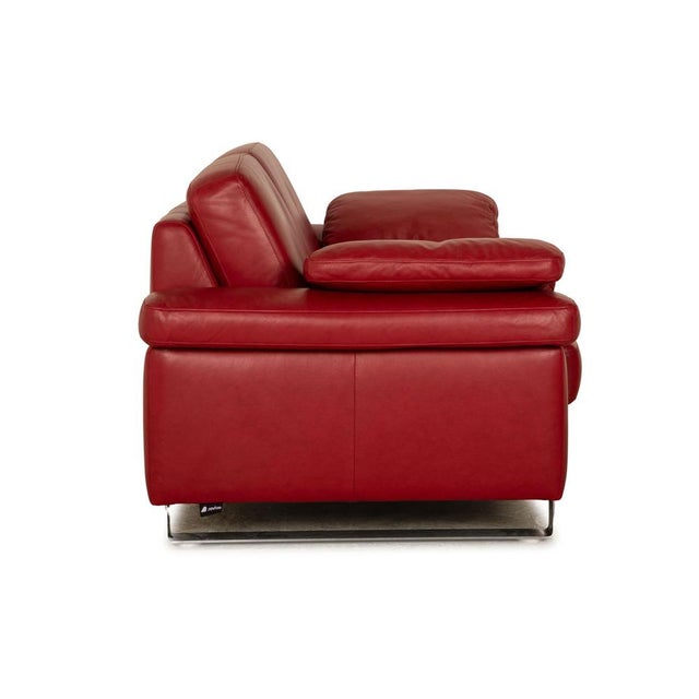 Red Leather Three-Seater Red Sofa from Willi Schillig For Sale - Image 8 of 11