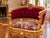 1970 French Artisan Louis XVI Gold Burgundy Sofa Set-3 Pc For Sale - Image 17 of 18