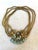 Stunning, antique art deco, necklace, multi strands with stunning blue and gold fill pendant.