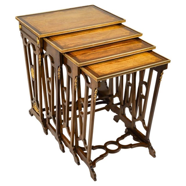 Antique Napoleon III Nesting Tables, Set of 4 For Sale - Image 10 of 10