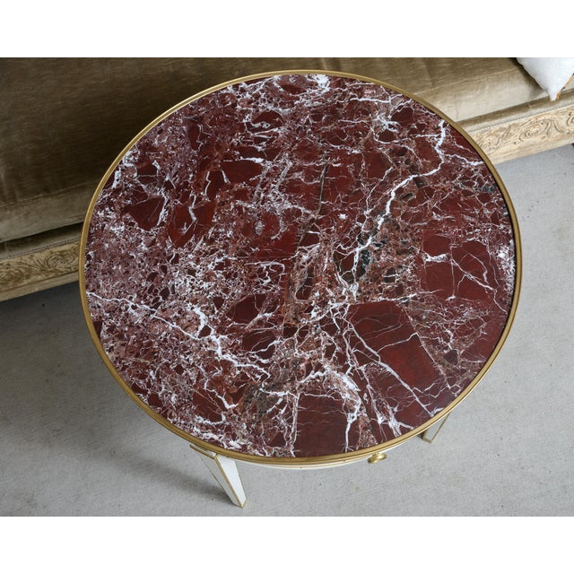 Just in, This Neoclassical Style White & Gold Guéridon Accent Table – Light Brown Marble Bring a touch of Parisian...