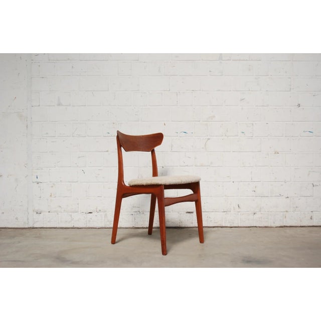 1960s Mid-Century Danish Teak and Wool Dining Chairs from Schiønning & Elgaard, 1960s, Set of 4 For Sale - Image 5 of 18