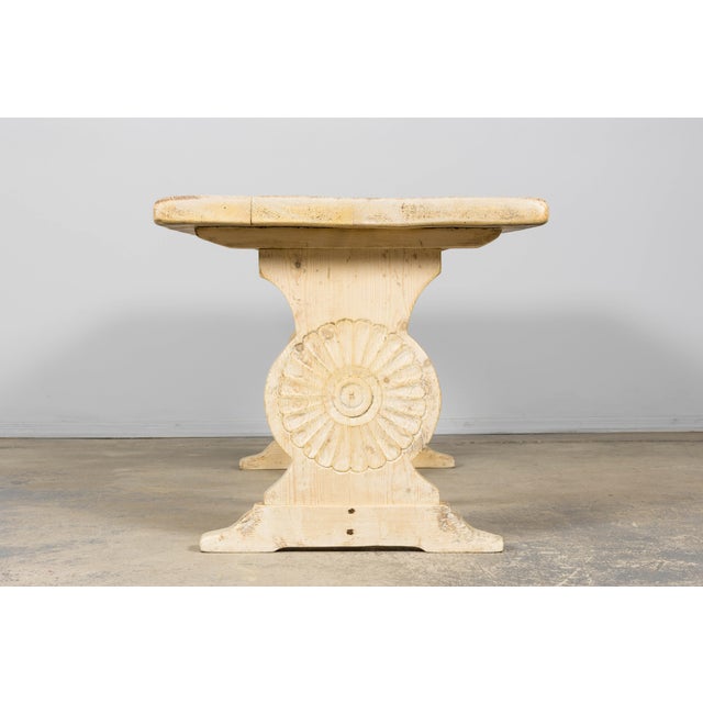 Late 19th Century French Provincial Bleached Pine Monastery Dining Table For Sale - Image 15 of 18