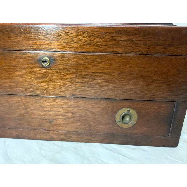 Large Antique J Wanamaker 1800's Wood Brass Flatware Silverware Box Display Case For Sale In New York - Image 6 of 14