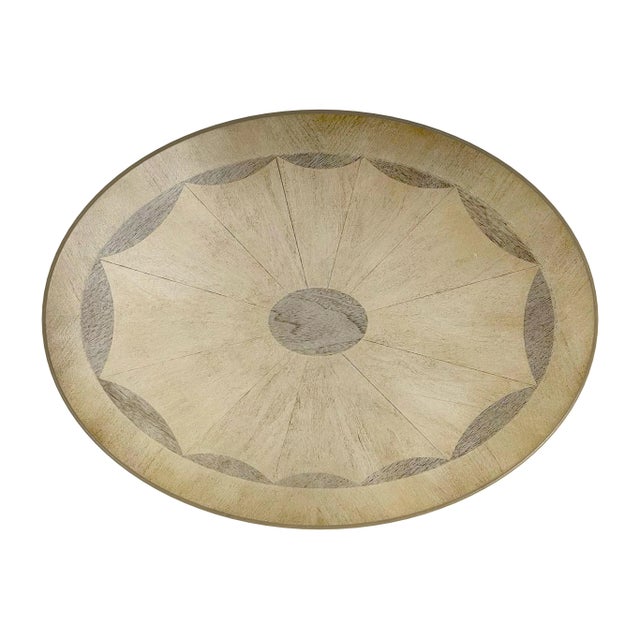 Wood Jeanette Oval Wood Side Table, Beige For Sale - Image 7 of 8