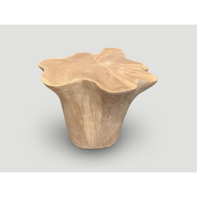 Andrianna Shamaris St. Barts Bleached Teak Side Table or Pedestal For Sale - Image 18 of 18