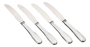 Lunch Knives in Sterling Silver and Stainless Steel by Evald Nielsen, 1930s, Set of 4