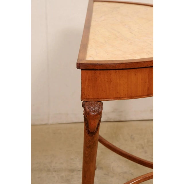 Mid 20th Century Florentine Console with Ram Heads & Marble Top For Sale - Image 9 of 11