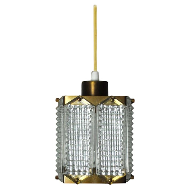Swedish Crystal Ceiling Light by Wiktor Berndt for Flygsfors, 1950s For Sale