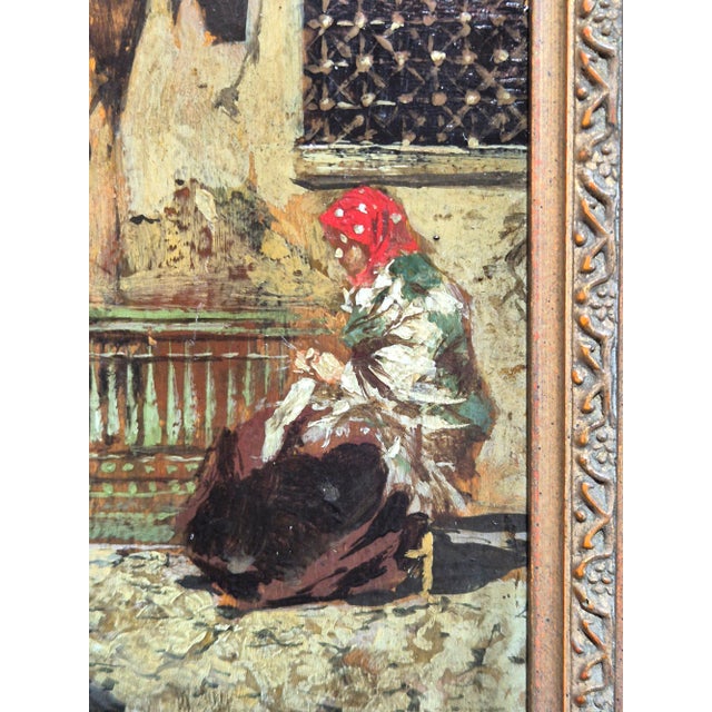 Riccardo Pellegrini, Italian Genre Scene, Oil on Panel, 1890s-1910s For Sale - Image 6 of 13
