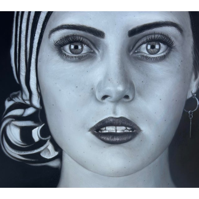 Matt Doust Oil Painting "Baptism" Hyper-Realism Portrait, 2012 Offered for sale is an oil on canvas hyper-realism portrait...
