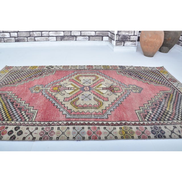Anatolian Vintage Geometric Carpet For Sale In Phoenix - Image 6 of 10