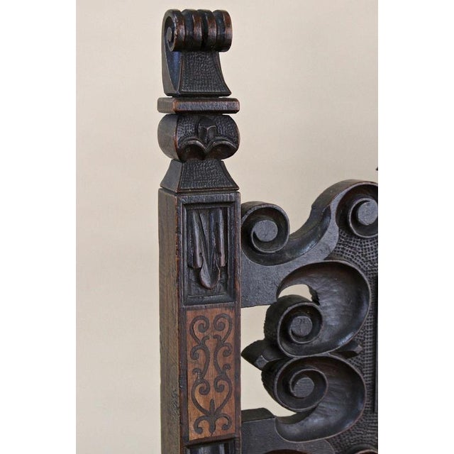 17th Century Renaissance Handcarved Nutwood Armchair, Austria For Sale - Image 16 of 18