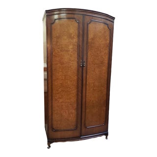 Vintage Burl Walnut Armoire by Butilux C.1940s For Sale