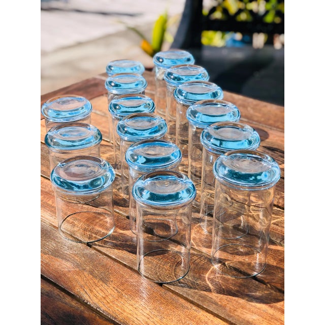 Hollywood Regency Blue Glasses Set- 15 Pieces For Sale - Image 11 of 12