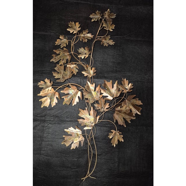Wood 1970s Mid-Century Modern Curtis Jere Style Copper Maple Leaf Wall Sculpture For Sale - Image 7 of 15