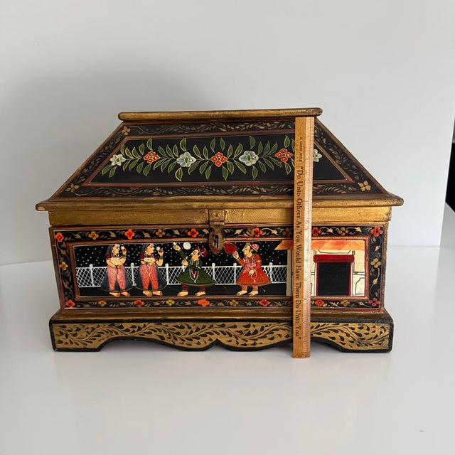 Vintage Indian Rajasthani Dowry Box For Sale In San Antonio - Image 6 of 12