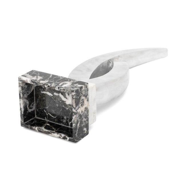 Mid 20th Century Modern Abstract Chrome and Marble Sculpture For Sale - Image 5 of 6