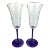 Hand Blown Art-Glass Cobalt Set of Champagne or Wine Glasses For Sale