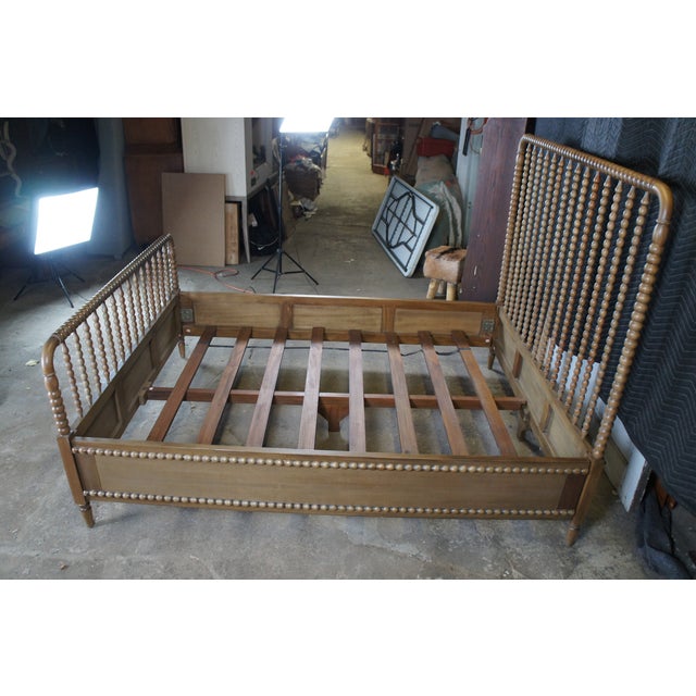 Brown Attributed to Bramble Cholet Jenny Lind Style Queen Size Bed in Straw Wash 27606stw For Sale - Image 8 of 10