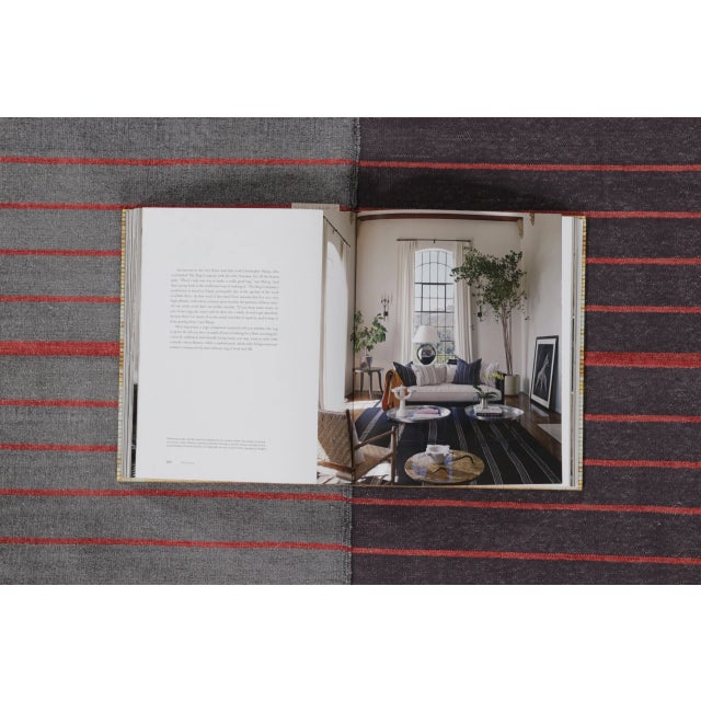 Gray Rug & Kilim’s Contemporary India Dhurrie Rug in Gray and Red Geometric Stripes For Sale - Image 8 of 9