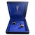 Rare YVES SAINT LAURENT "YSL" Gold Plate Cufflinks In Original Blue Velvet Case For Sale - Image 15 of 18