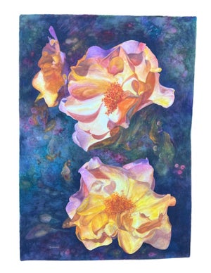 1980s Floral Watercolor Still Life, Signed by Florence Strauss