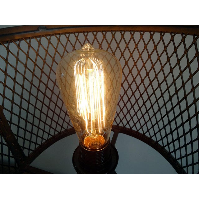 2020s Industrial Iron Mesh Table Lamp For Sale - Image 5 of 5
