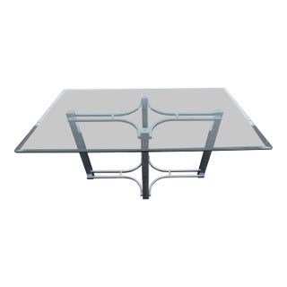 Hollywood Regency Chrome Glass Top Dining Table 6430 For Sale