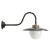 Vintage Industrial Black Enamel, Brass and White Opaline Wall Light For Sale - Image 7 of 7