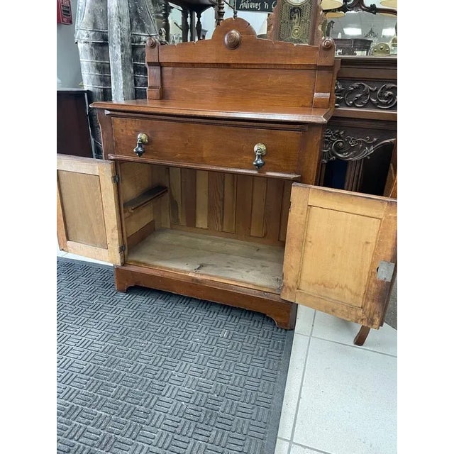 Late 19th Century Antique Maple Wood Drawered Cabinet, 1900, Cove and Pin Joint on Drawer, Two Doors For Sale - Image 5 of 9