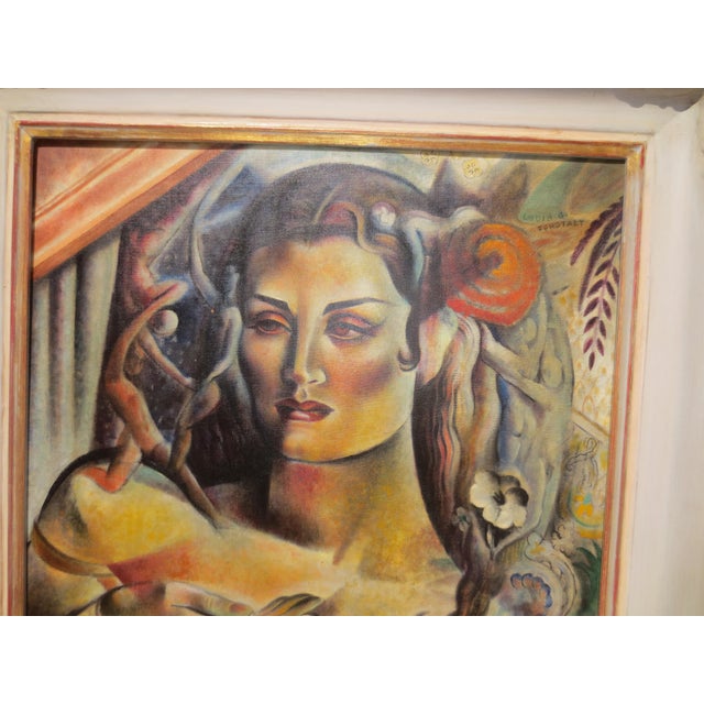 1930s Louis Ferstadt Painting of the Demi Mode Female Impersonator Circa 1930s For Sale - Image 5 of 11