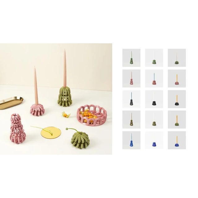 Contemporary Small Frosting Candleholder from Form&seek For Sale - Image 3 of 12