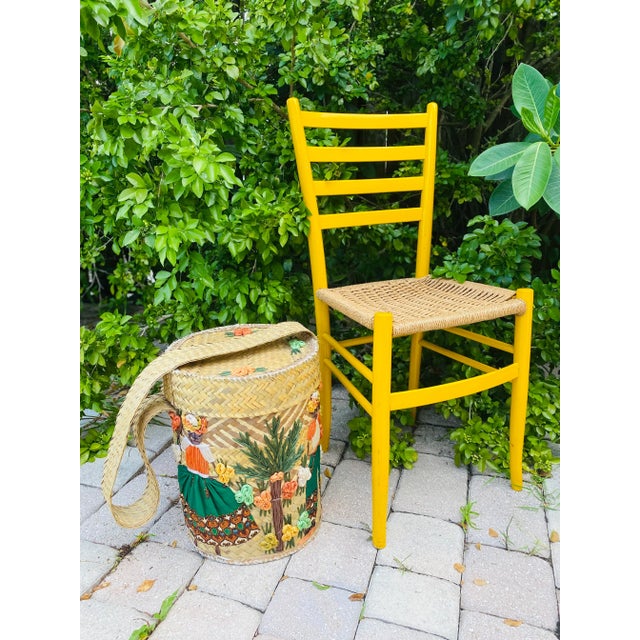 1960s 1960s Italian Wood Dining Chair With Beach Rope For Sale - Image 5 of 10