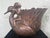 Hollywood Regency Vintage Korean Cast Metal Swan & Cherub Planter Cachepot in Bronze Finish, 1970s For Sale - Image 3 of 11