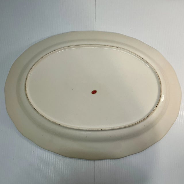 Vintage Mid-Century Modern Large Platter Duck Pond Scene 18x14 Has Japan Sticker Thanksgiving Platter For Sale In Phoenix - Image 6 of 7