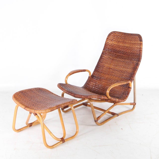 Wood Set of Chaise Lounge and Ottoman by De Yuruzu Yamakawa, 1970s For Sale - Image 7 of 17