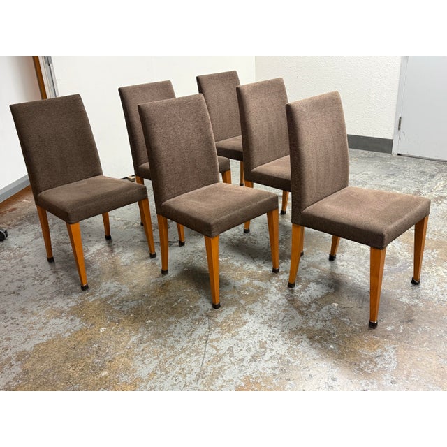 Italian Italian Modern Cherry Dining Chairs, Set of Six For Sale - Image 3 of 12
