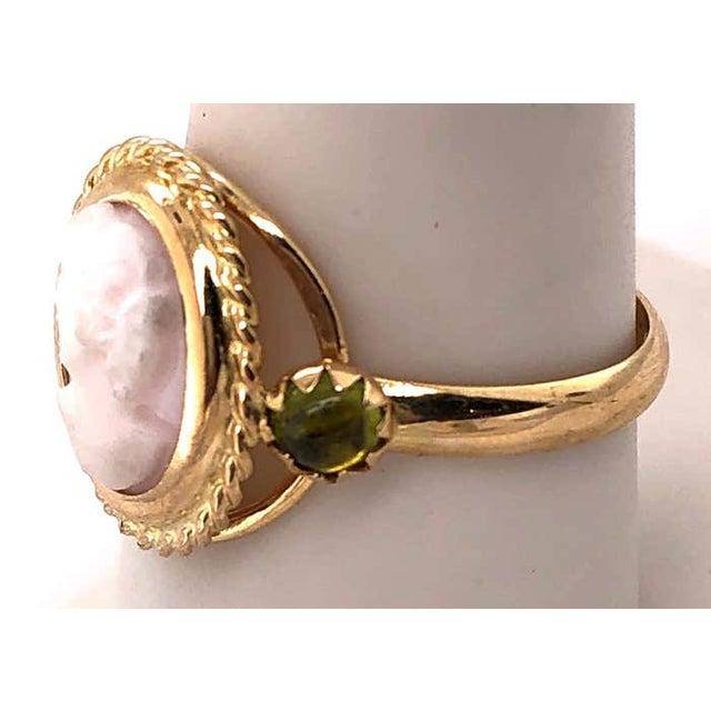 14 Karat Yellow Gold Cameo Ring With Stones For Sale - Image 10 of 11