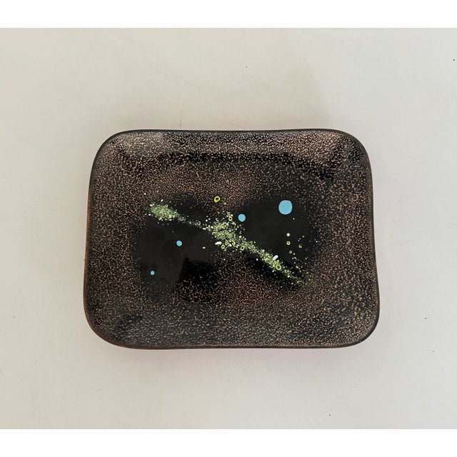 Win Ng Win Ng Enameled Copper Plate Vie De Poche 1960s Space Age Mid Century Modern For Sale - Image 4 of 5